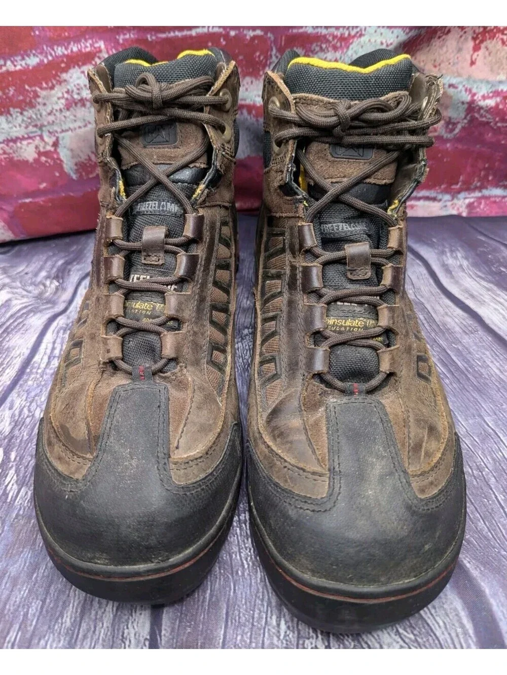 CATERPILLAR KAUFMAN Leather Mid WP Steel Safety Toe Work Boots Freeze Mens 13 W
